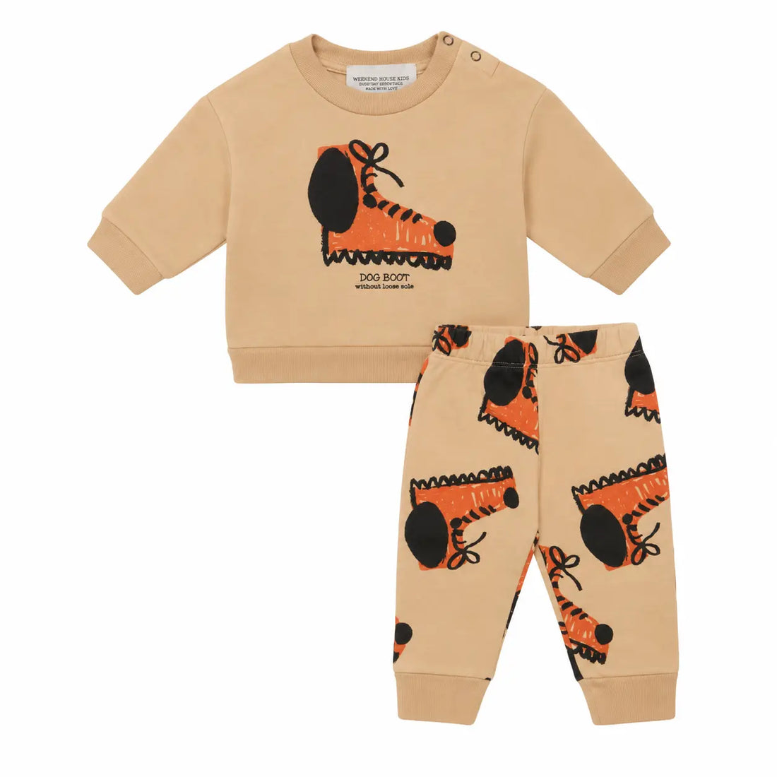 Dog Boots Sweatshirt &amp; legging - Soft brown product image