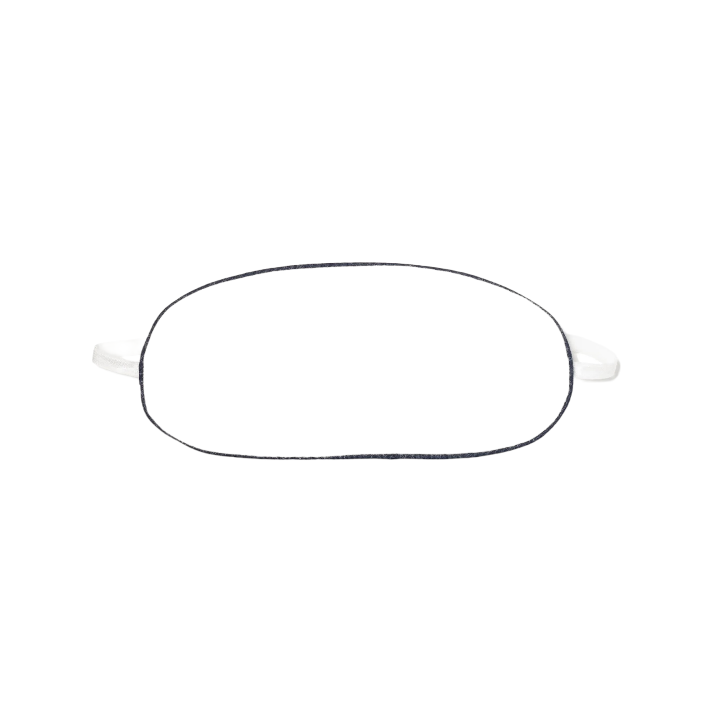 White Eye Mask With Navy Piping