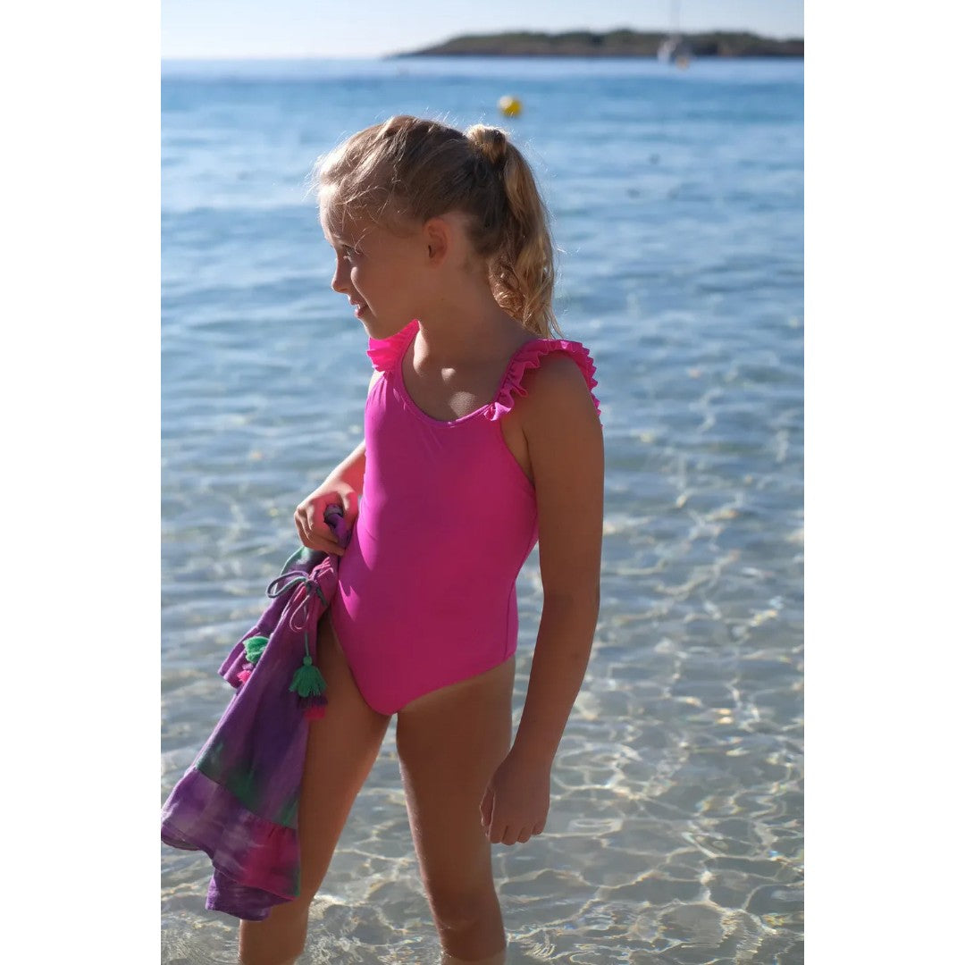 Bora Bora One Piece Swimsuit With Ruffles - Fuchsia
