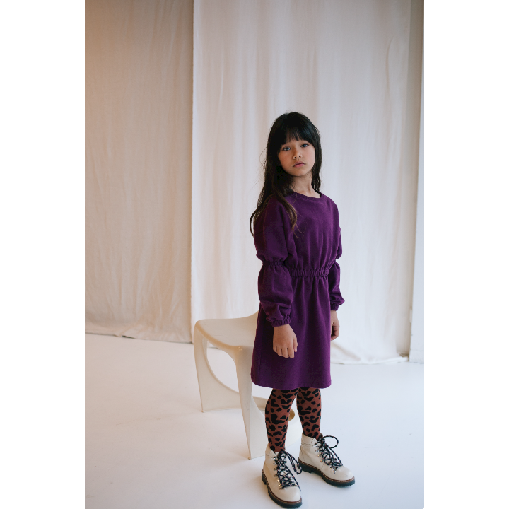 Glossy sweat dress dark purple