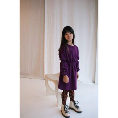 Glossy sweat dress dark purple