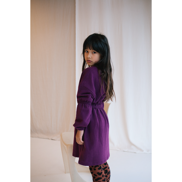 Glossy sweat dress dark purple