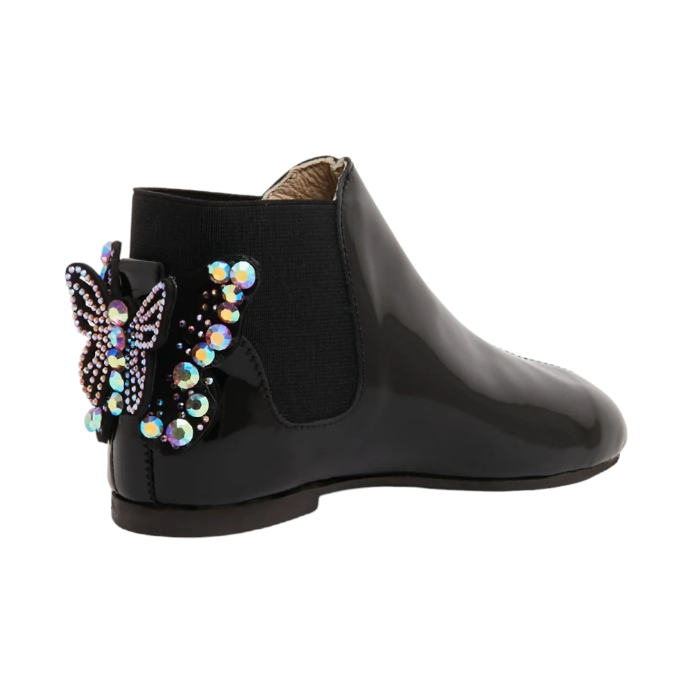 Leather Chelsea Boots With Butterfly