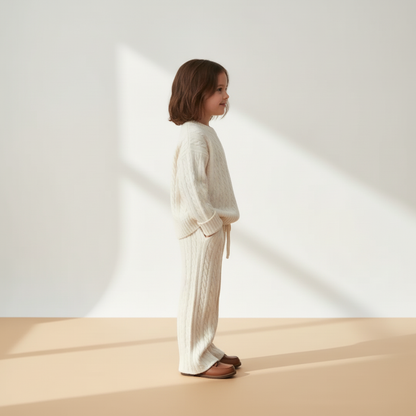 Clara Cable Knit Set - Cream