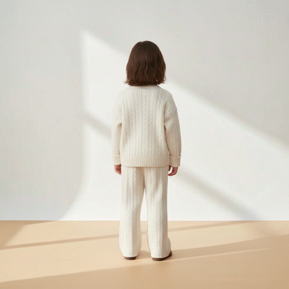 Clara Cable Knit Set - Cream