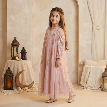 Zahra Pearl Net Dress