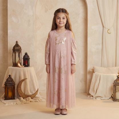 Zahra Pearl Net Dress