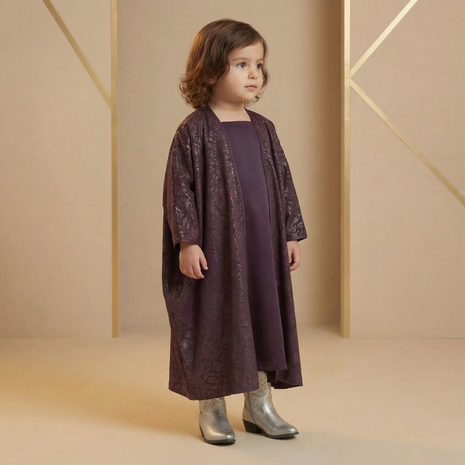 Layla Plum Shiney Bisht Set LAYALEE