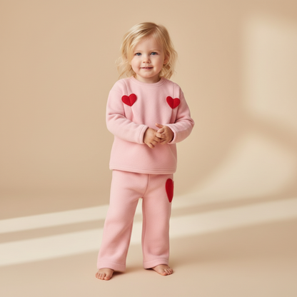 100% Organic Cotton Hearts Sweatshirt &amp; Sweatpants