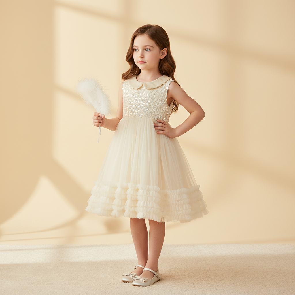 Ivory Lumière Sequin Tulle Dress