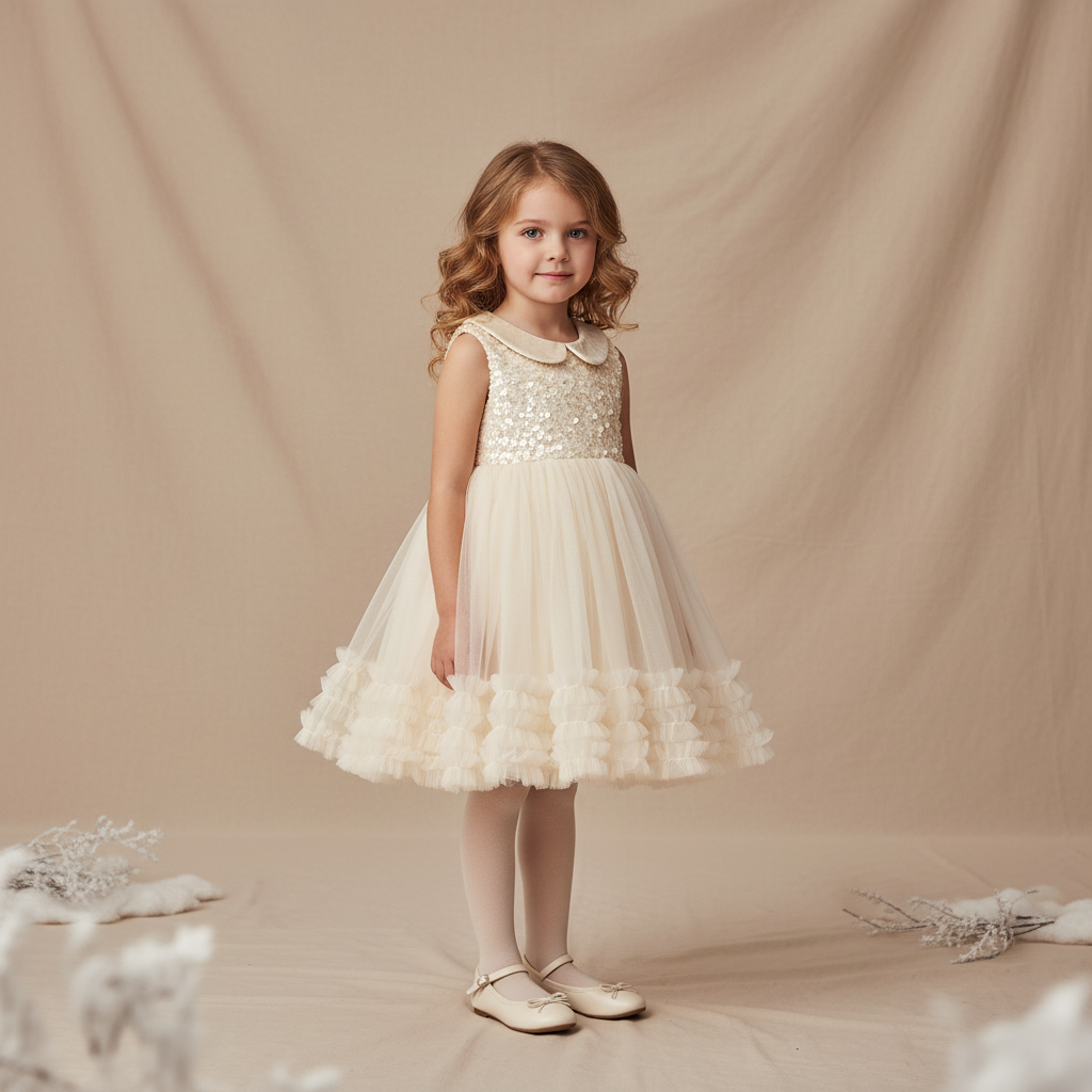 Ivory Lumière Sequin Tulle Dress