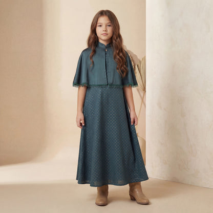 Noor Satin Cape Dress