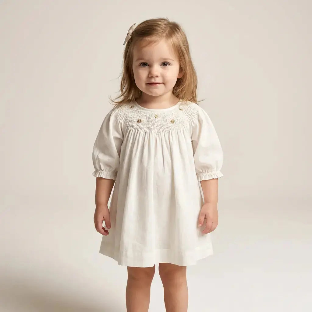Ivory Dream Smocked Dress TARTINE ET CHOCOLAT