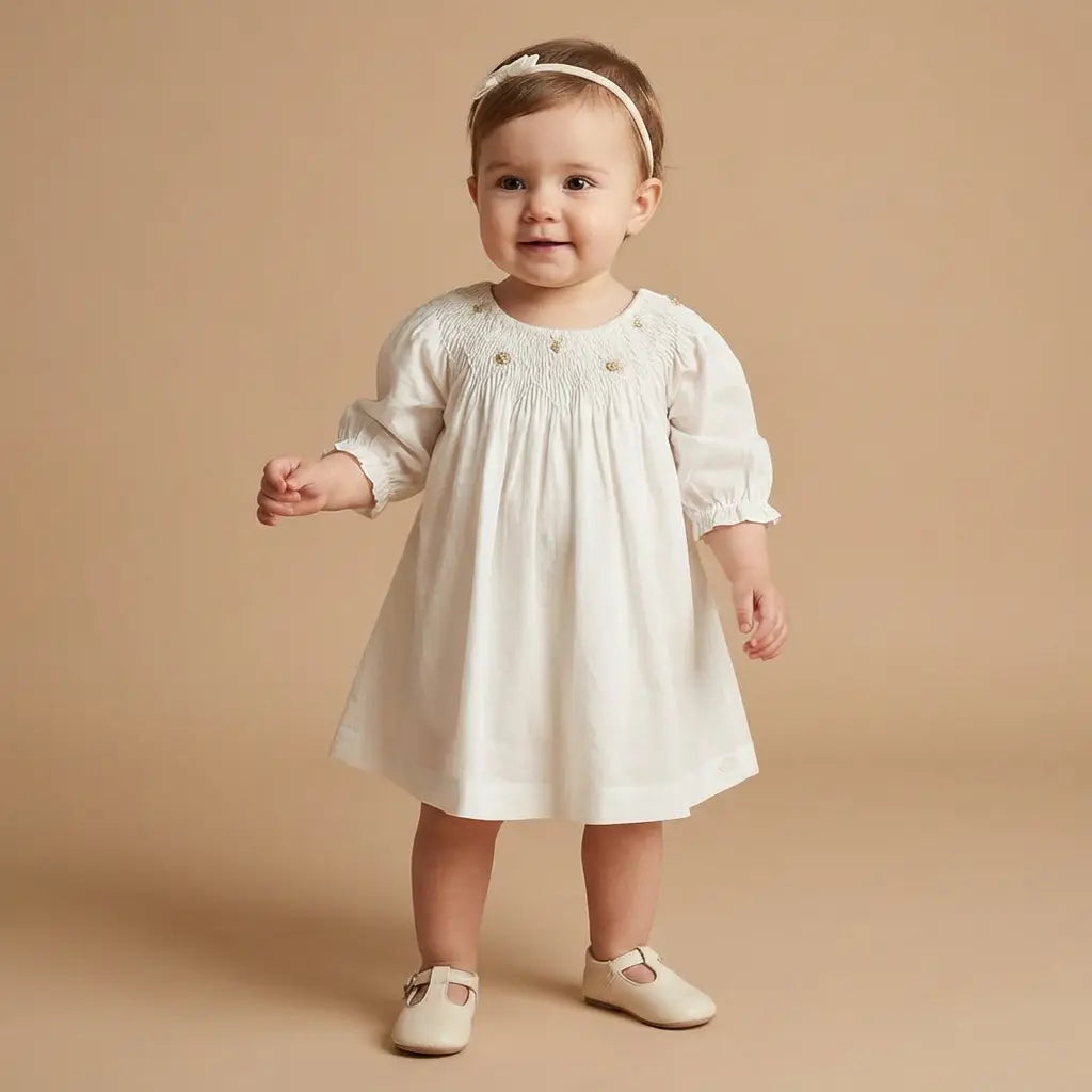 Ivory Dream Smocked Dress TARTINE ET CHOCOLAT