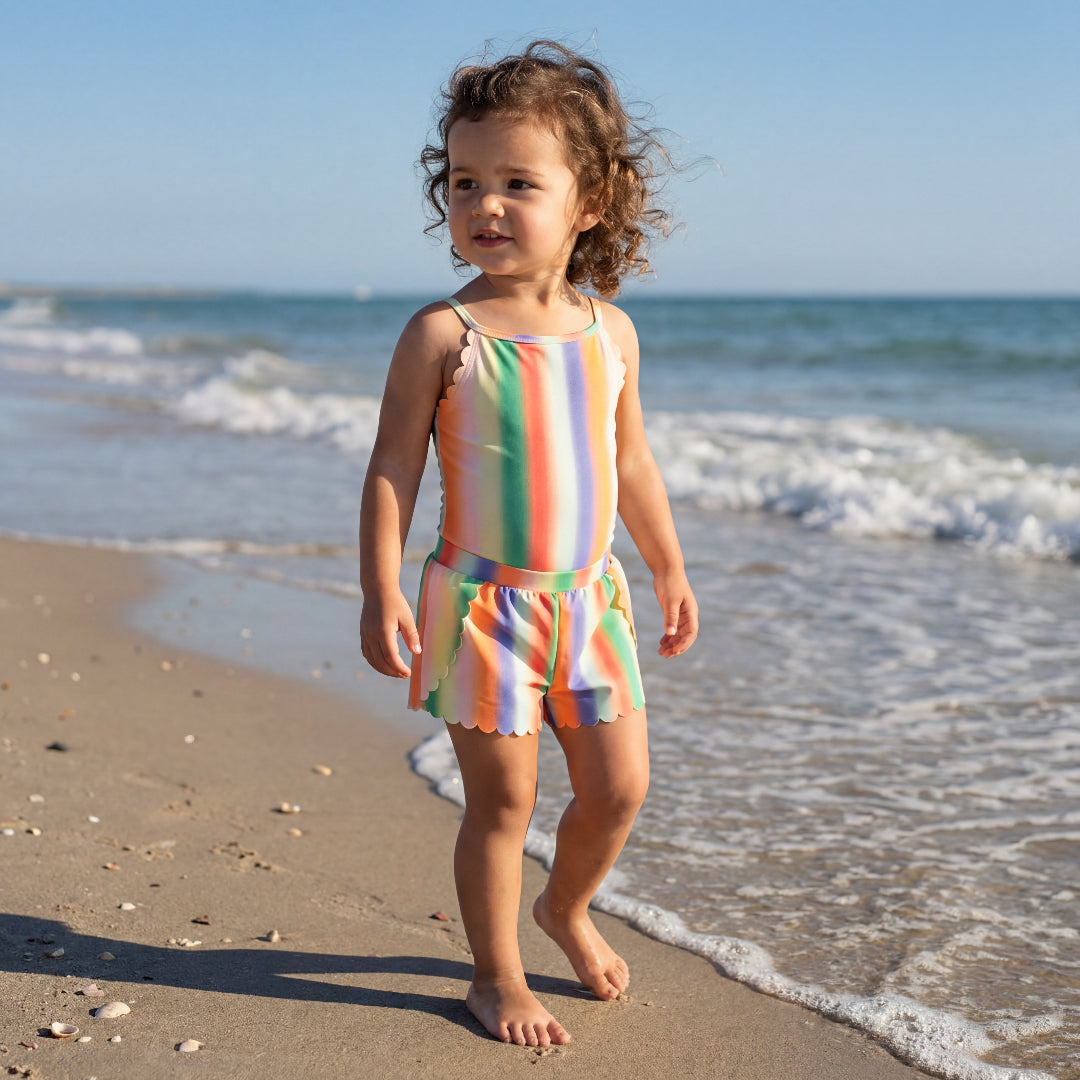 Girls Sunbeam Stripes Swimsuit &amp; Shorts