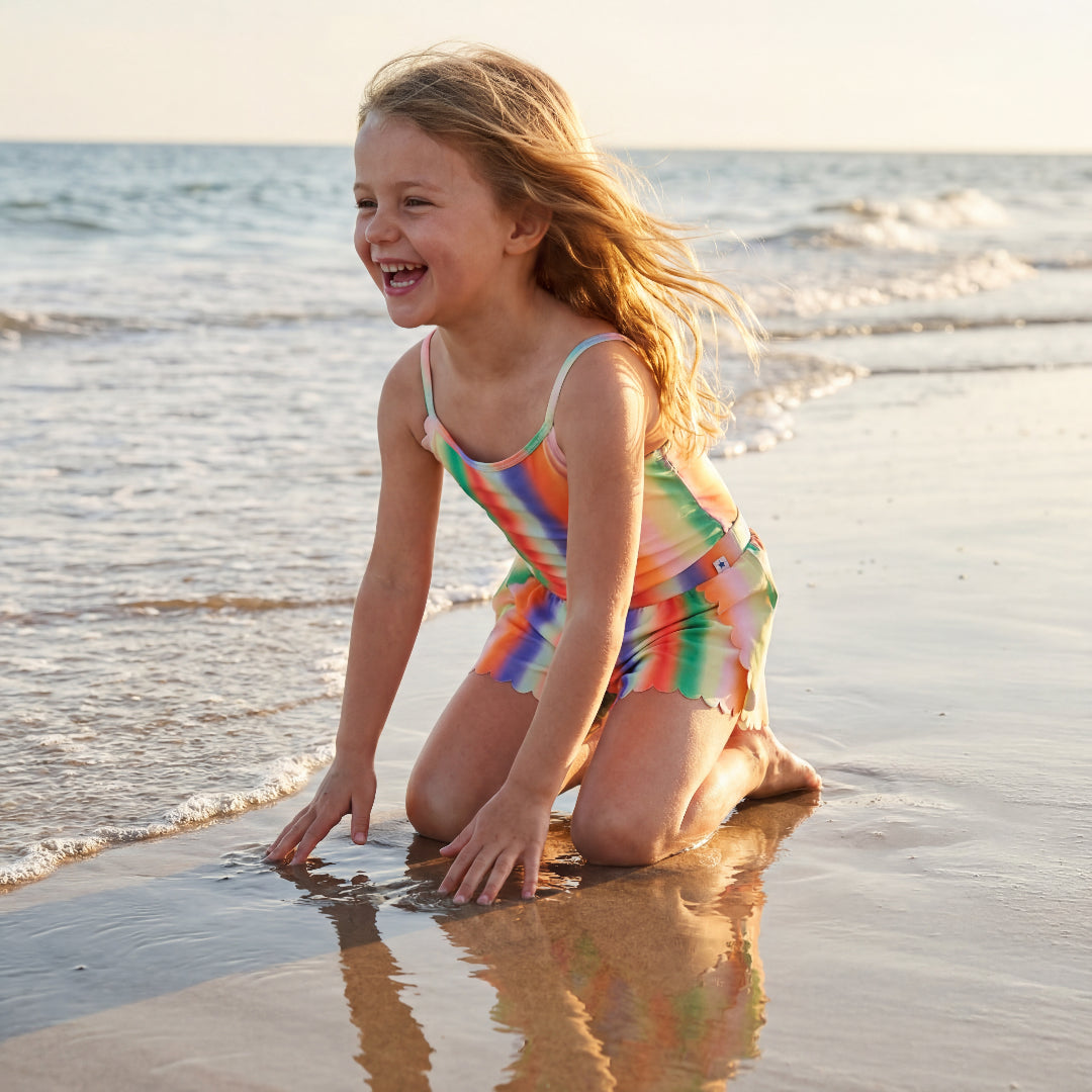 Girls Sunbeam Stripes Swimsuit &amp; Shorts
