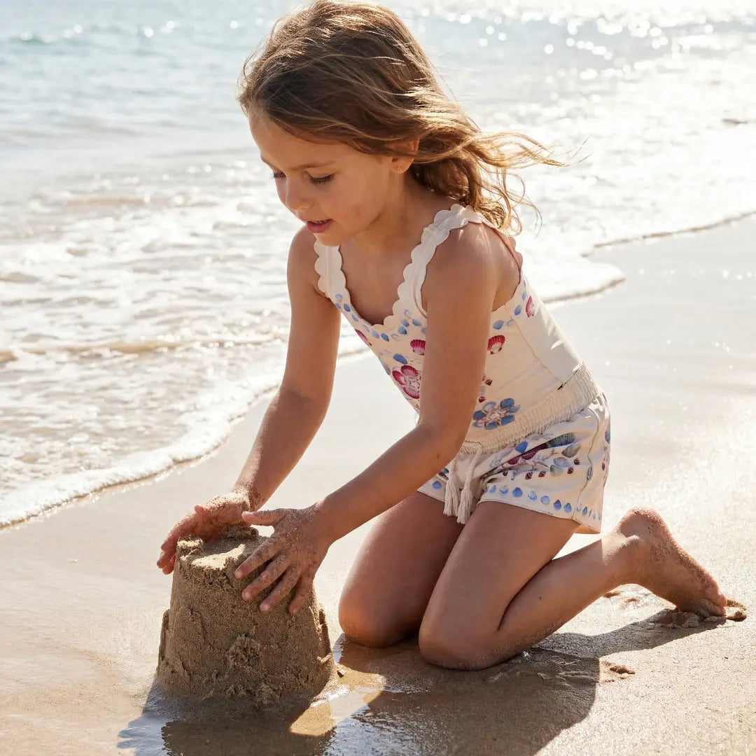 Girls Coastal Shell Swimsuit &amp; Trunks Set Molo