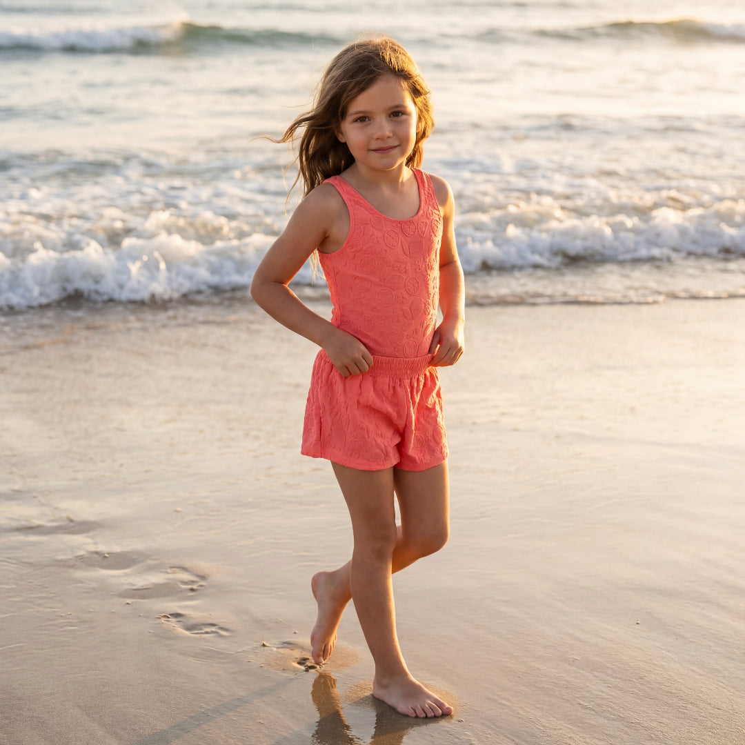 Girls Lemon Quotes Swimsuit &amp; Trunks Set