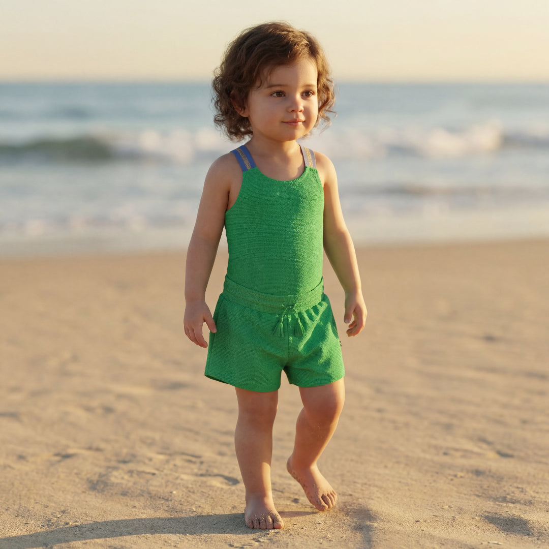 Girls Emerald Shine Swimsuit &amp; Trunks