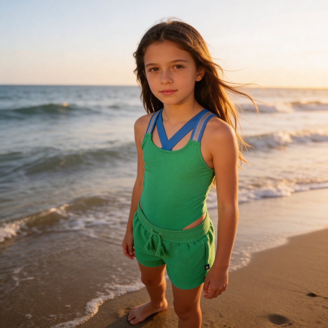 Girls Emerald Shine Swimsuit &amp; Trunks