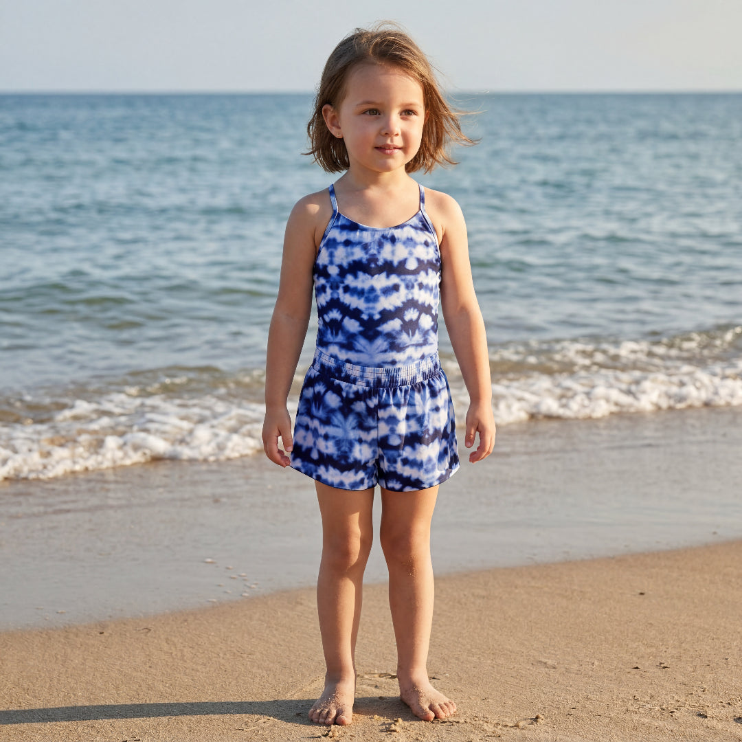 Girls Ocean Tie-Dye Swimsuit &amp; Trunks Set