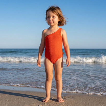 Girls One-Shoulder Strawberry Hot Swimsuit