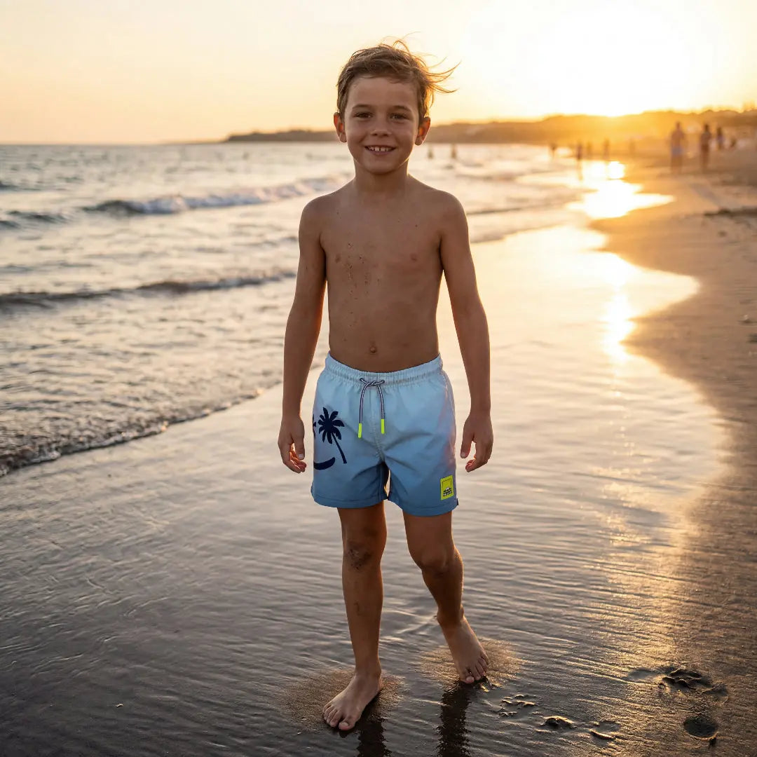 Boys Palm Breeze Blue Swim Shorts Molo