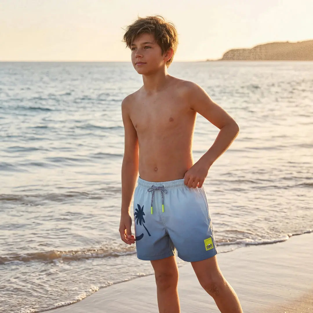 Boys Palm Breeze Blue Swim Shorts Molo