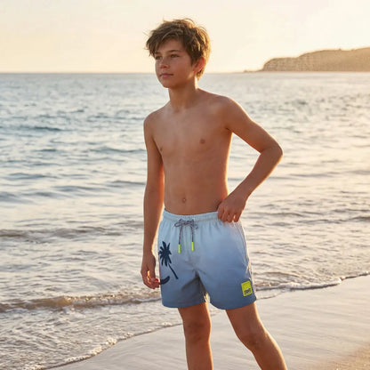 Boys Palm Breeze Blue Swim Shorts Molo
