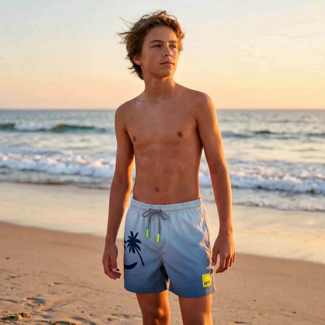Boys Palm Breeze Blue Swim Shorts Molo