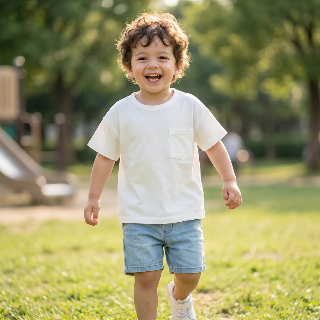 Plain White Jersey T-shirt PLAY UP