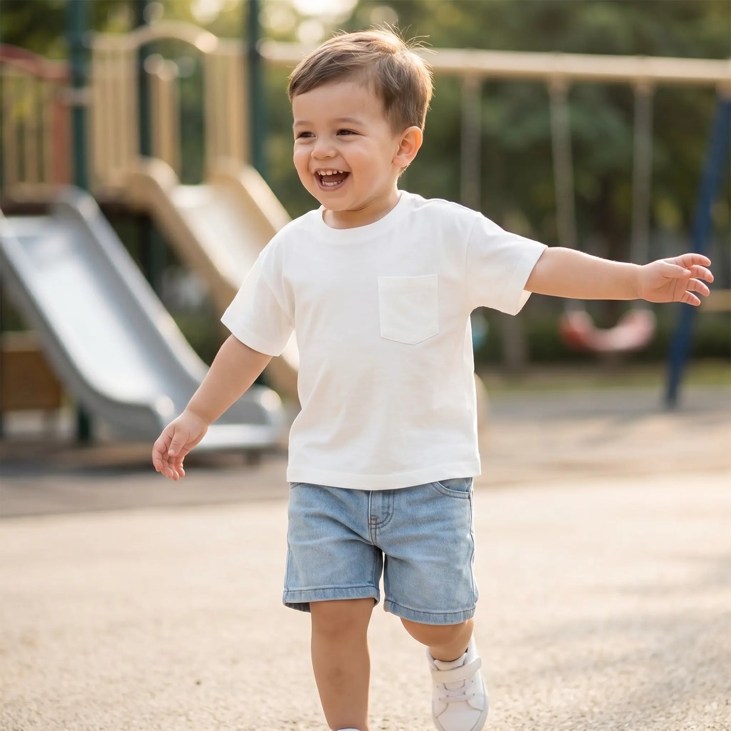 Plain White Jersey T-shirt PLAY UP
