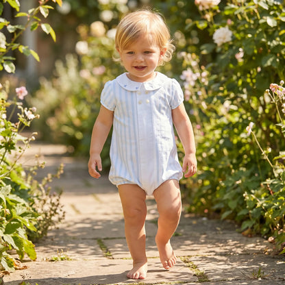 Baby Onesie - Sky Blue Stripes TARTINE ET CHOCOLAT