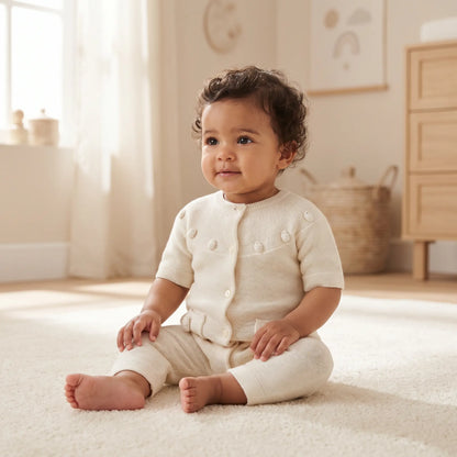 Soft Knit Ivory Romper TARTINE ET CHOCOLAT
