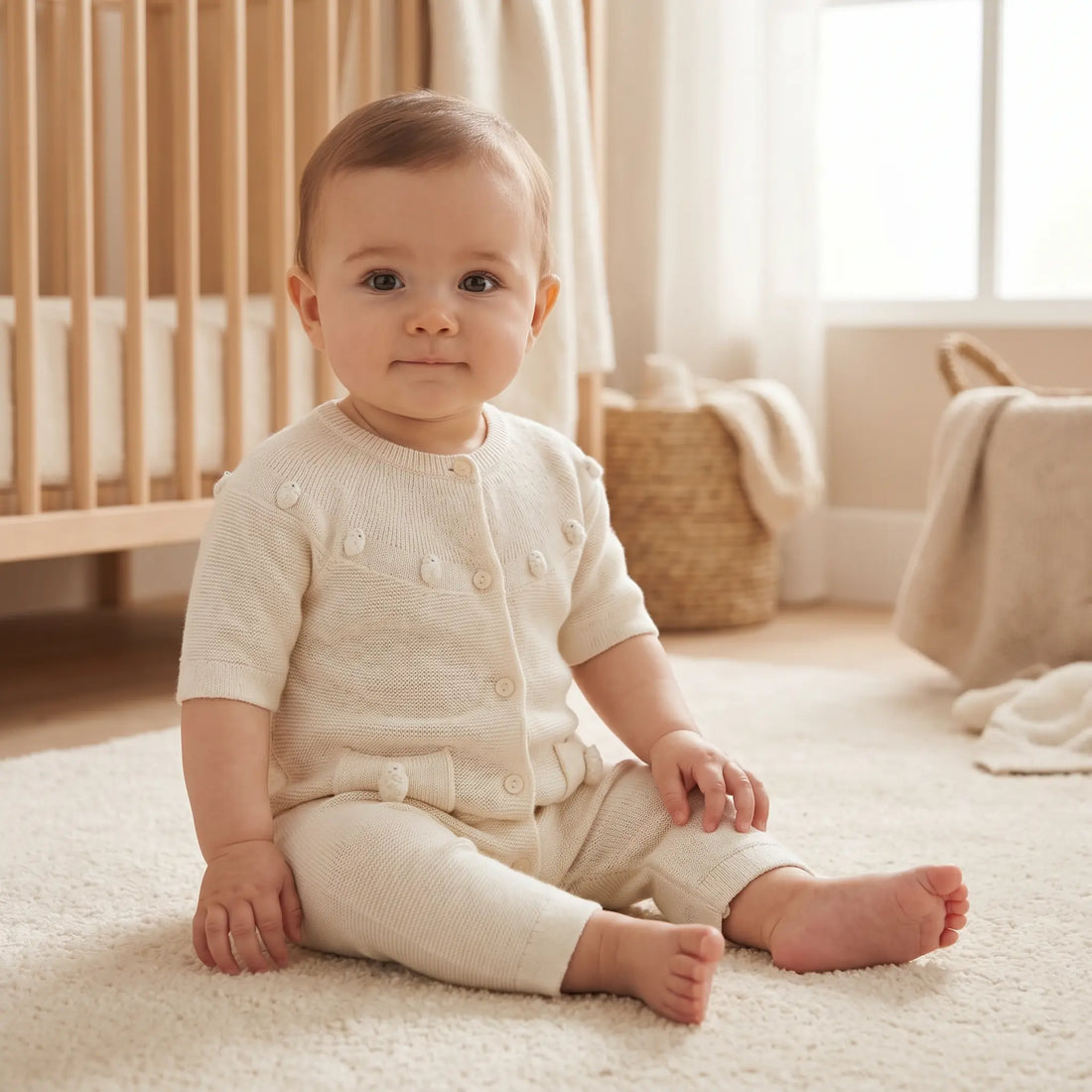 Soft Knit Ivory Romper TARTINE ET CHOCOLAT