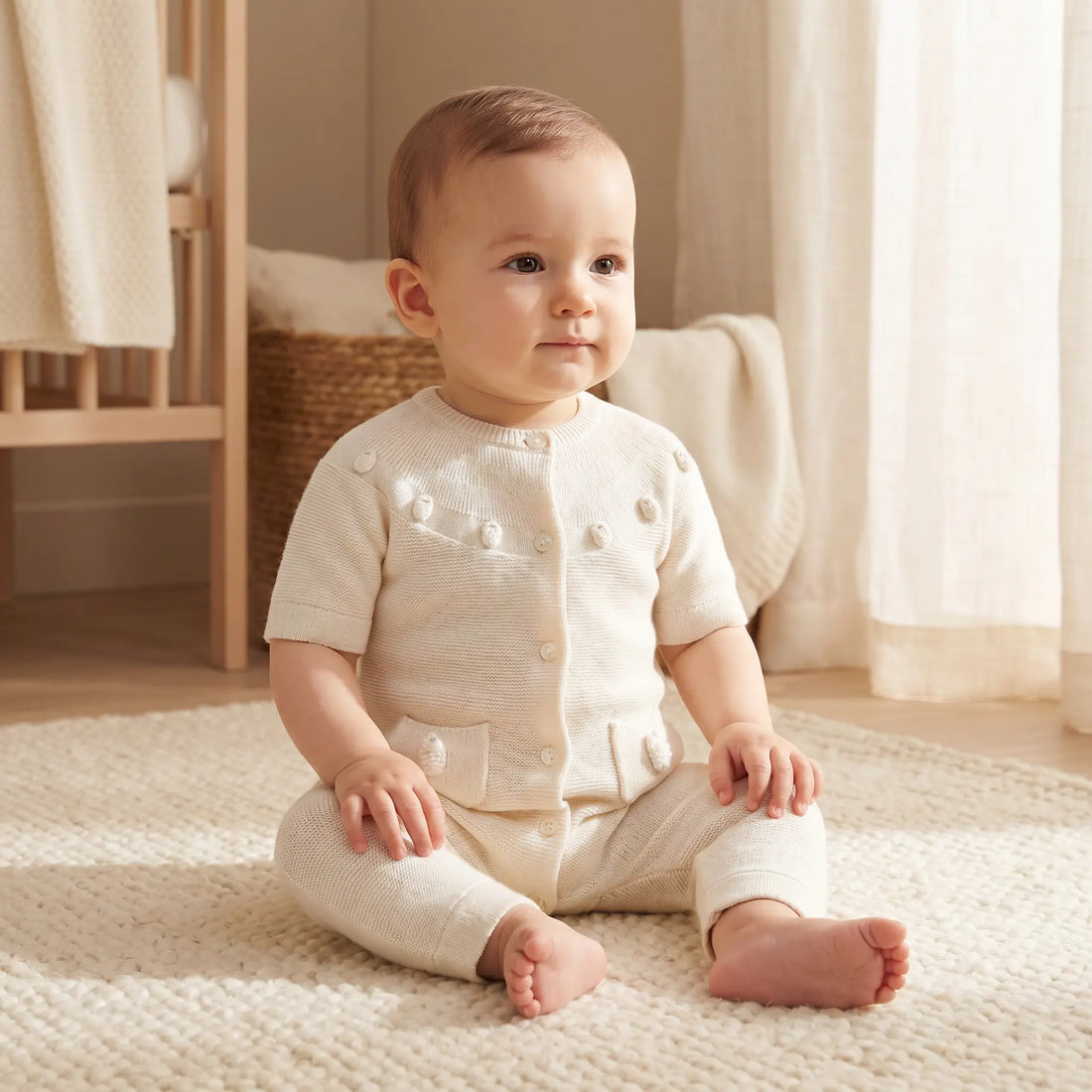 Soft Knit Ivory Romper TARTINE ET CHOCOLAT