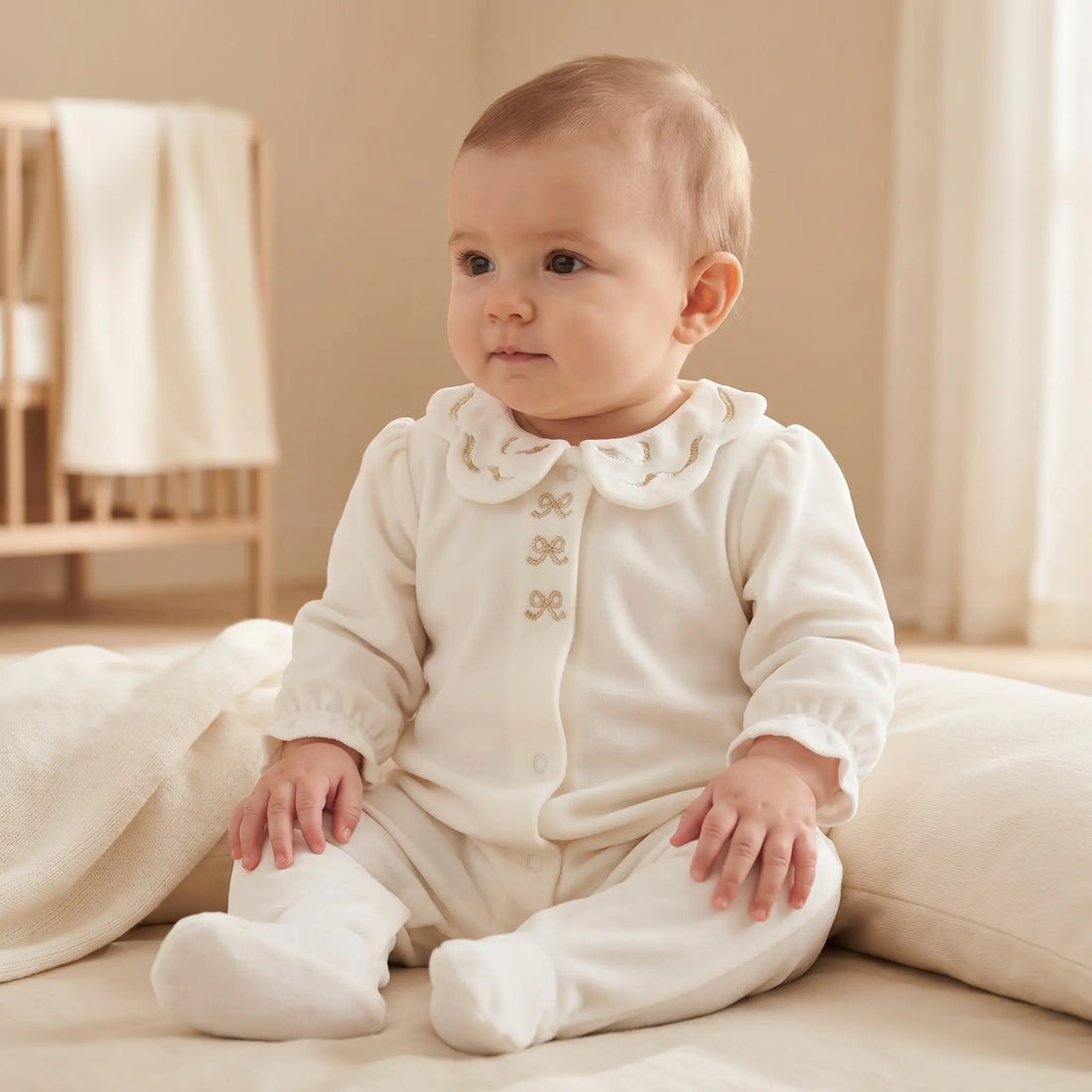 Ivory Gold Detail Romper TARTINE ET CHOCOLAT