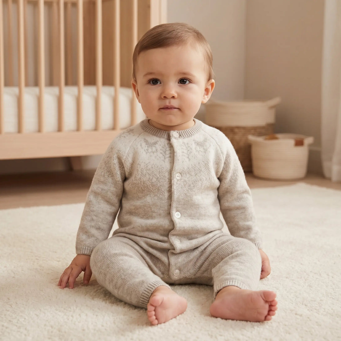 Wool Cashmere Onesie - Sand TARTINE ET CHOCOLAT