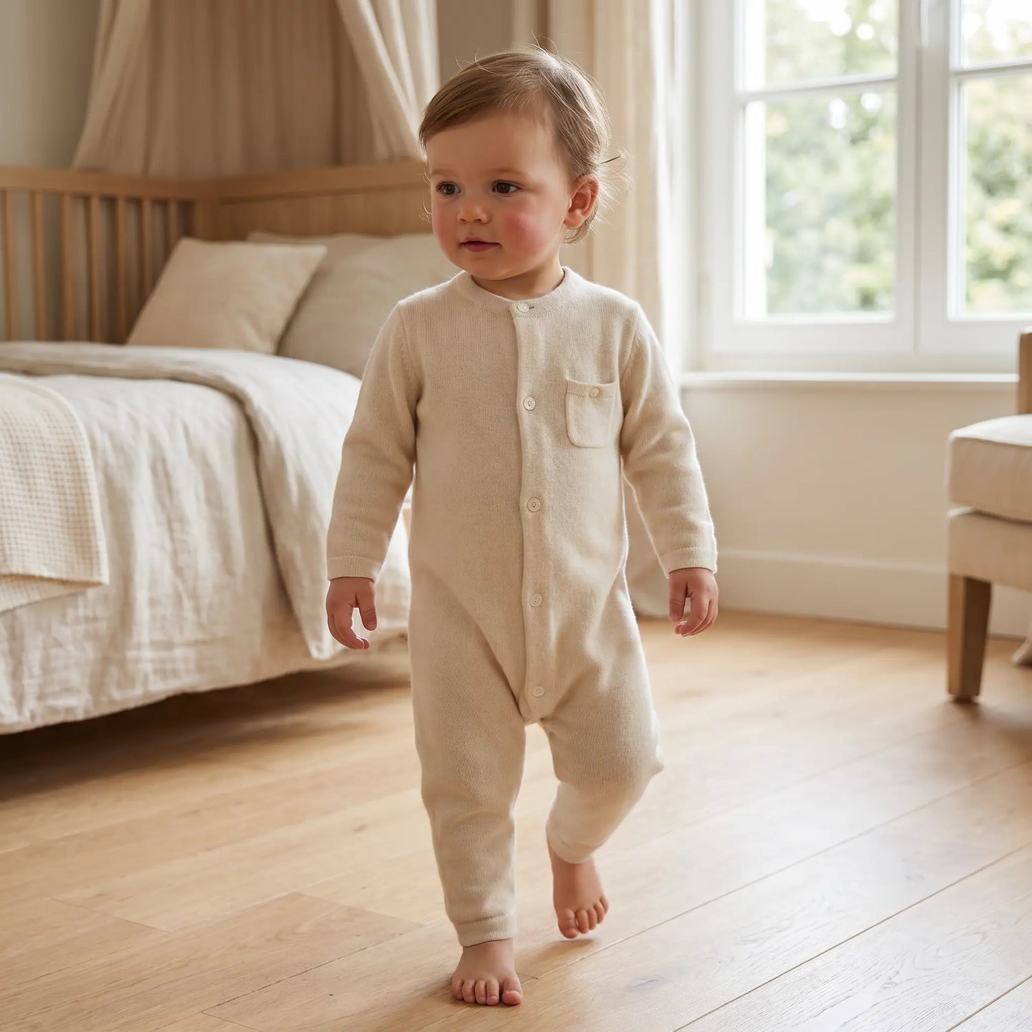 Cotton Wool Onesie - Ecru TARTINE ET CHOCOLAT