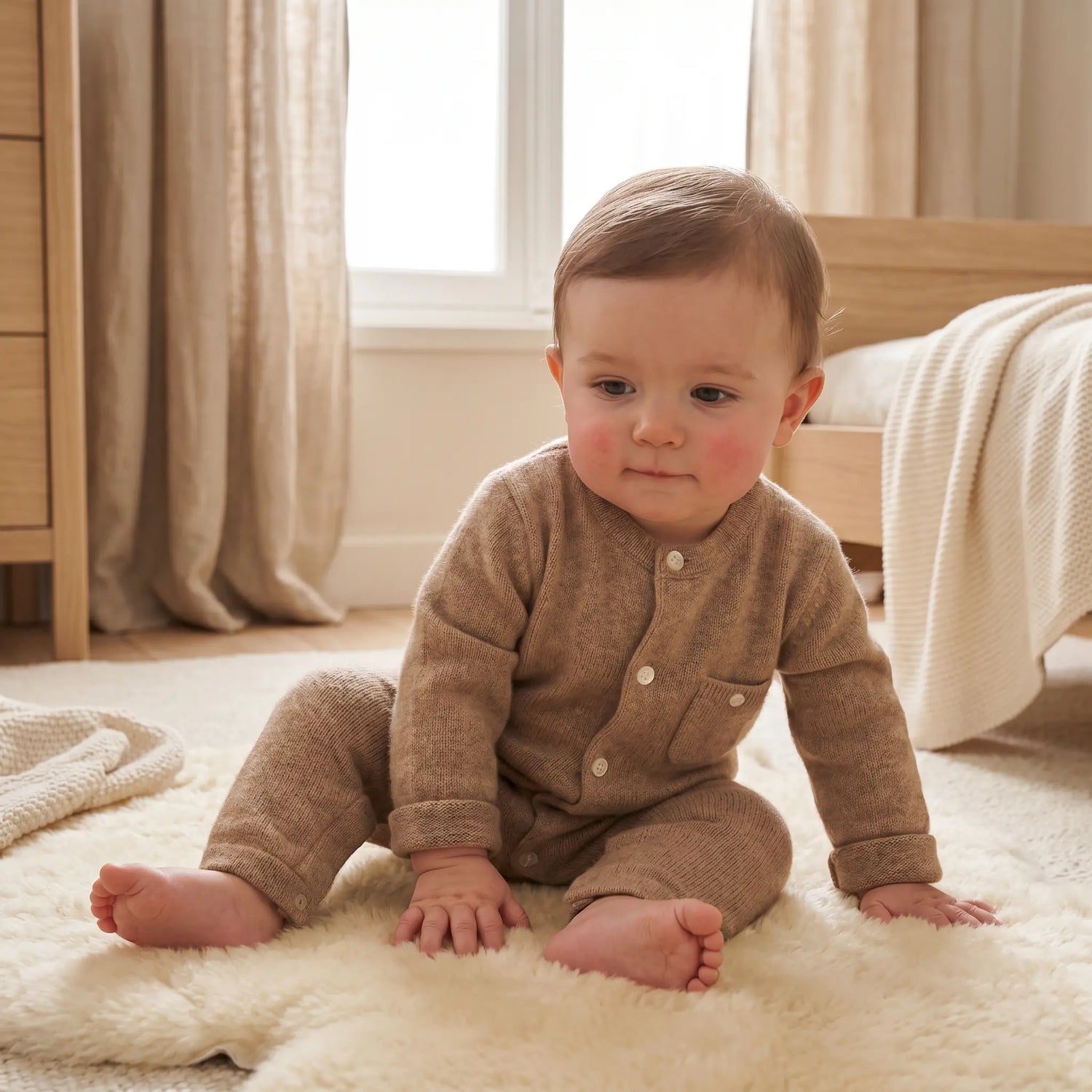 Cotton Wool Onesie - Camel TARTINE ET CHOCOLAT