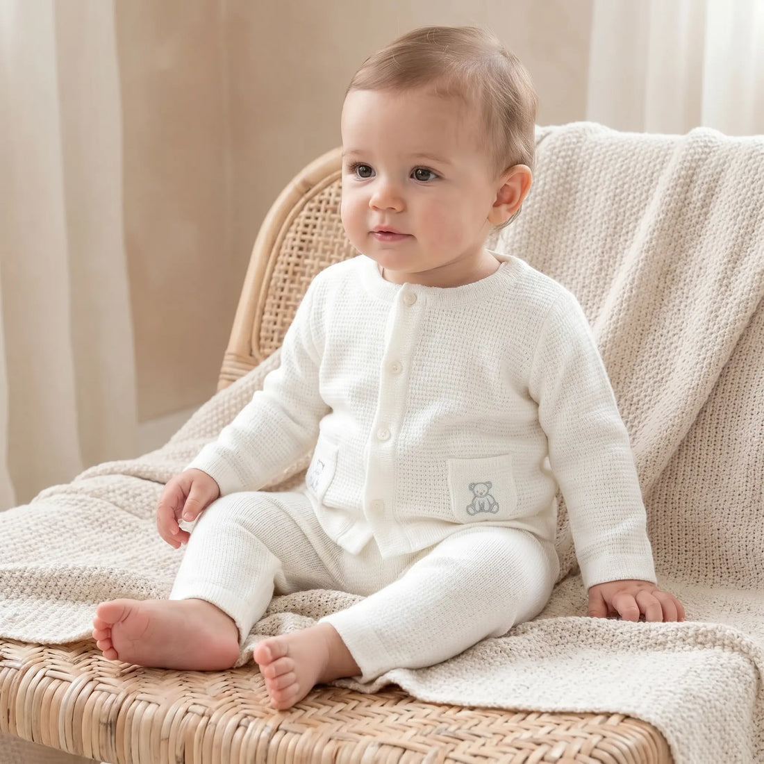 100% Cotton Knit Baby Set - Ecru TARTINE ET CHOCOLAT
