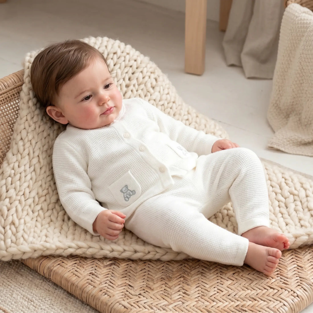 100% Cotton Knit Baby Set - Ecru TARTINE ET CHOCOLAT