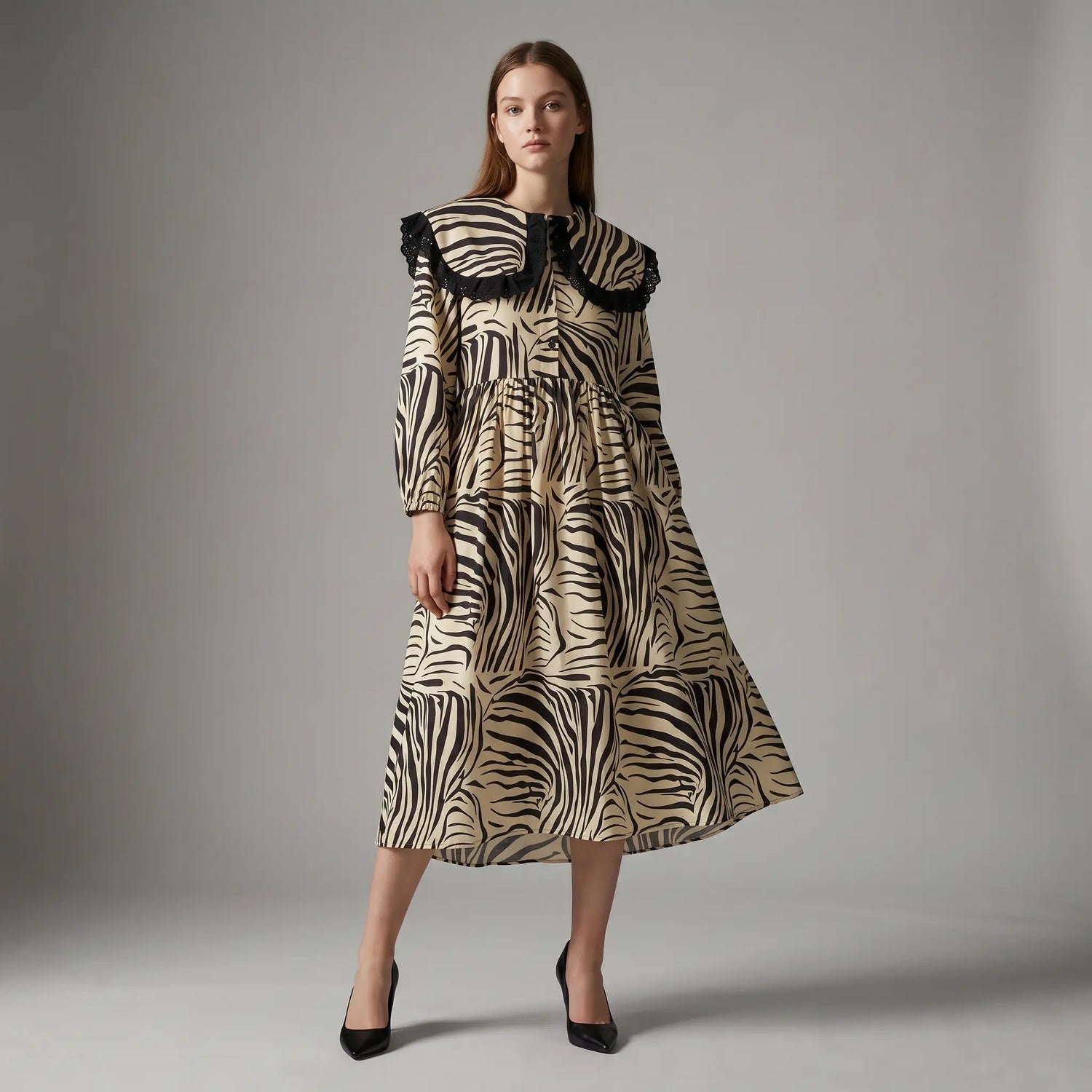 Zebra Black Dress WOLF &amp; RITA