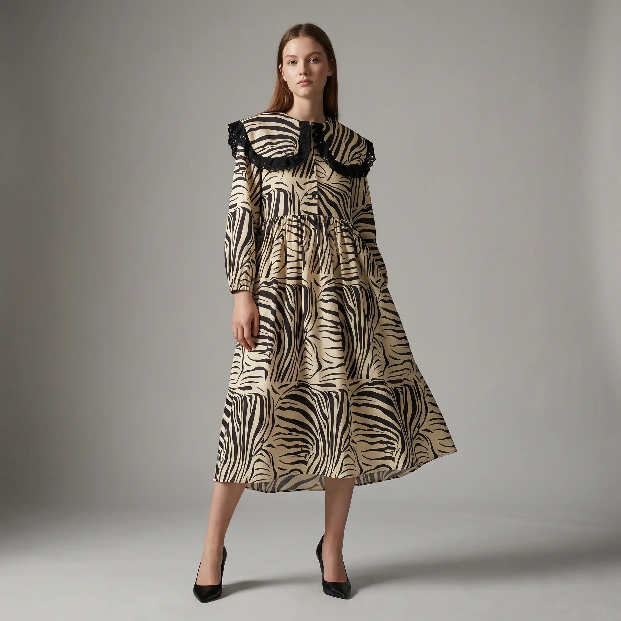 Zebra Black Dress WOLF &amp; RITA