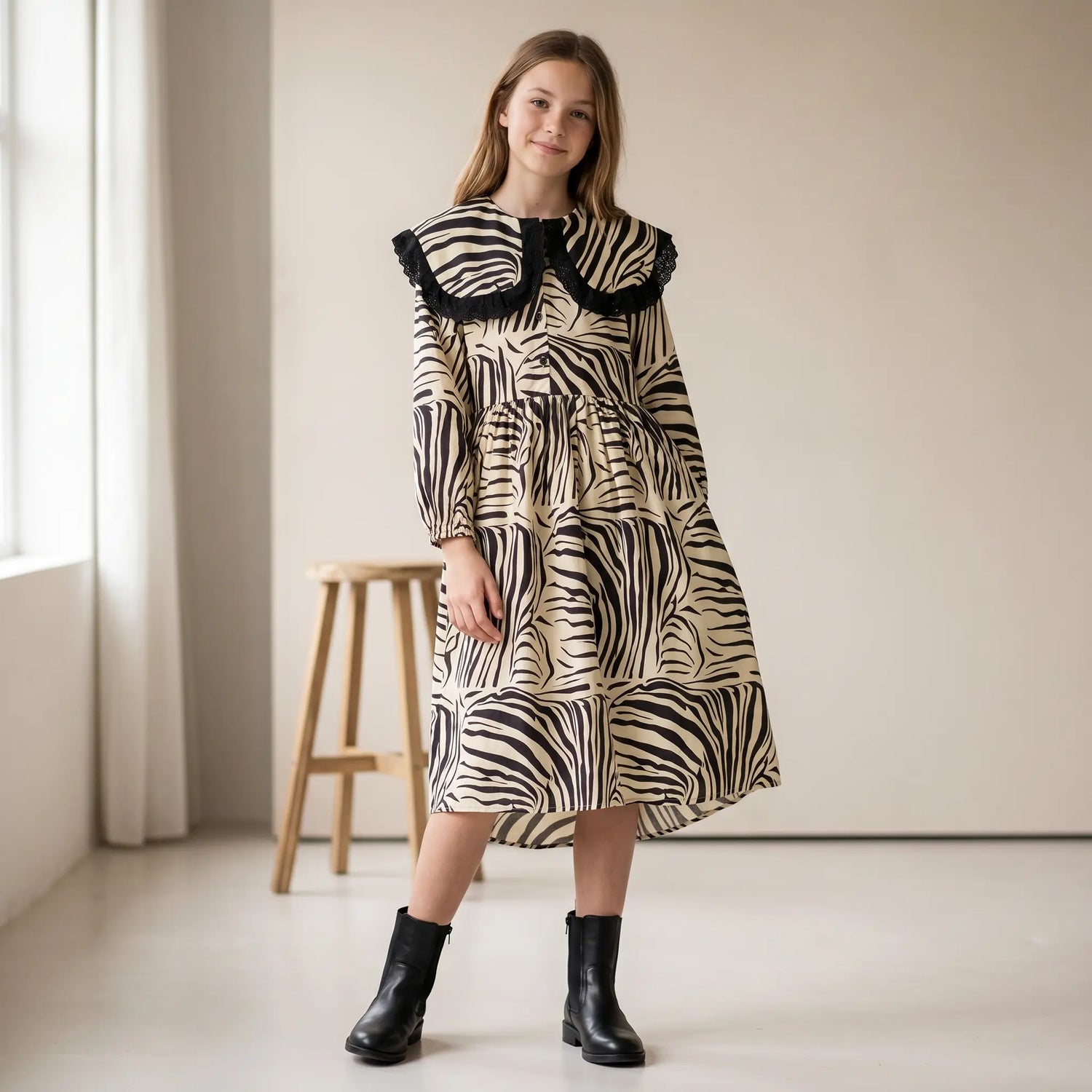 Zebra Black Dress WOLF &amp; RITA