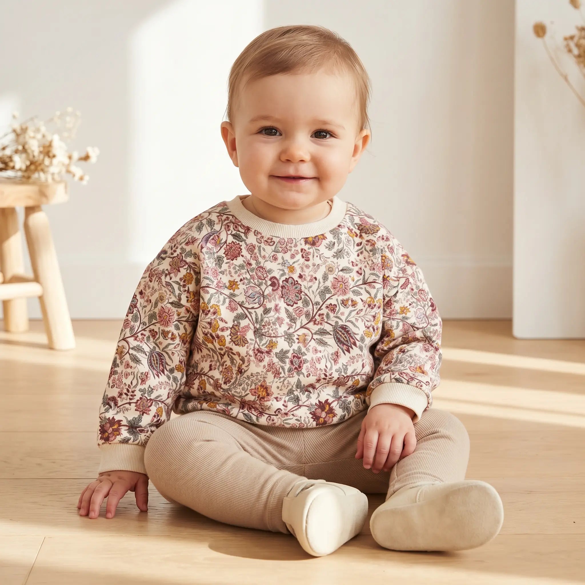 Kyra Sweatshirt - Cream Savage Garden LOUISE MISHA