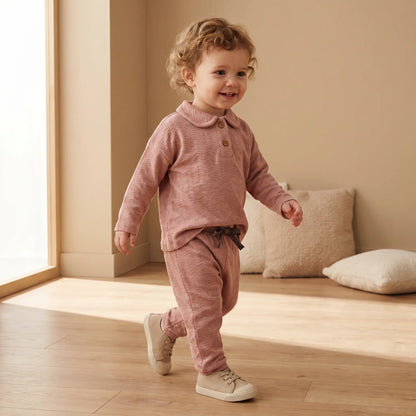 Double Wave Polo Shirt &amp; Joggers - Old Pink BEANS BARCELONA