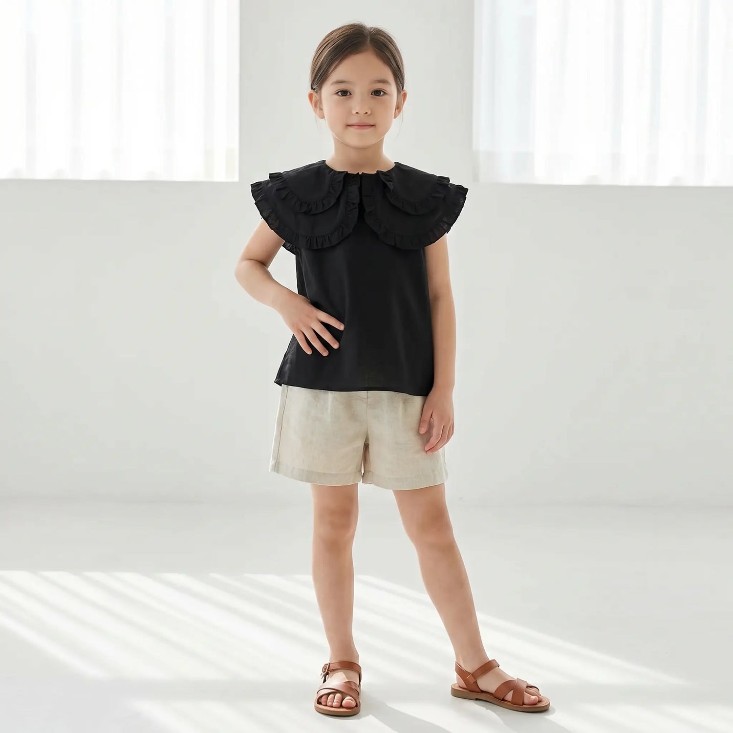 Clarissa Black Woven Blouse WOLF &amp; RITA