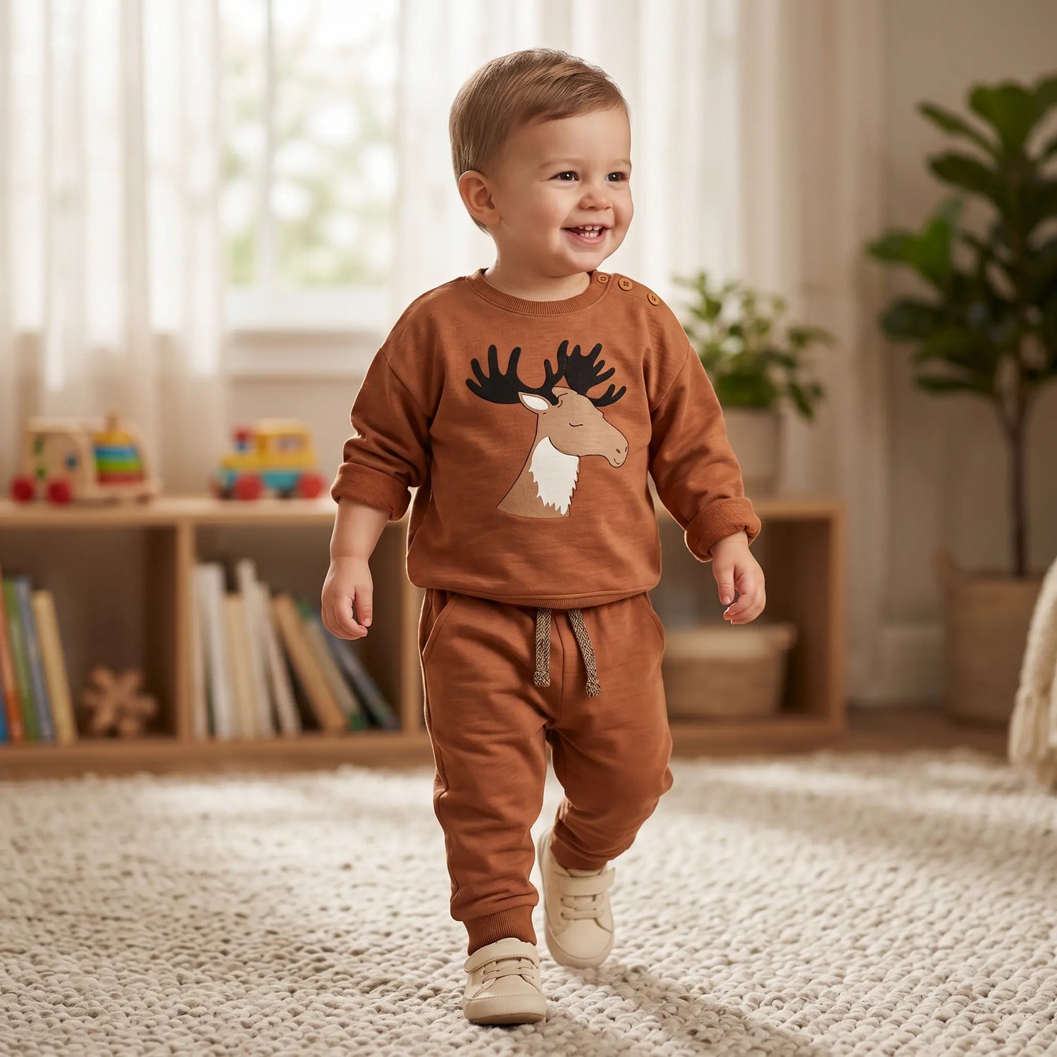 Cotton fleece Sweatshirt &amp; Pants - Copper BEANS BARCELONA