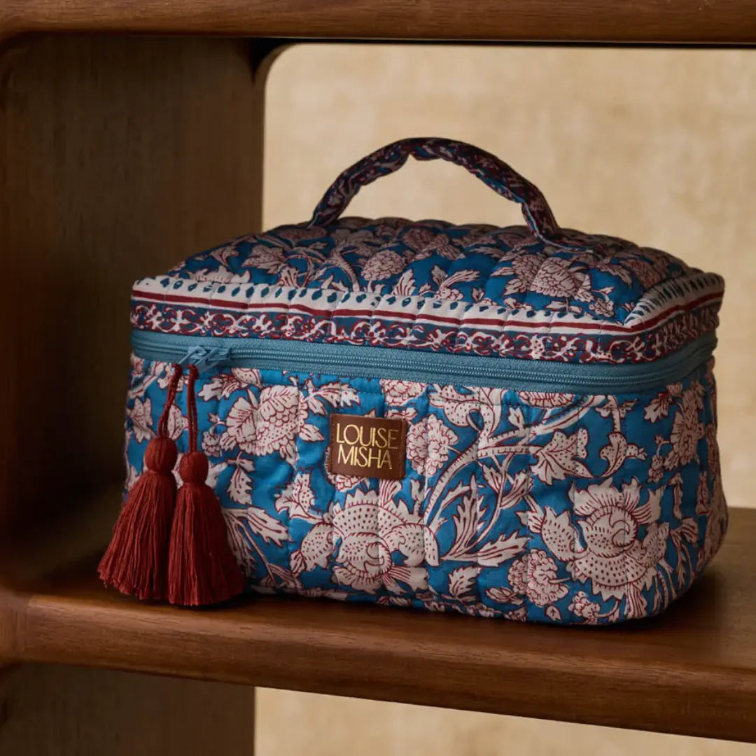 Laety Blue Mountain Avens Quilted Toiletry Bag LOUISE MISHA